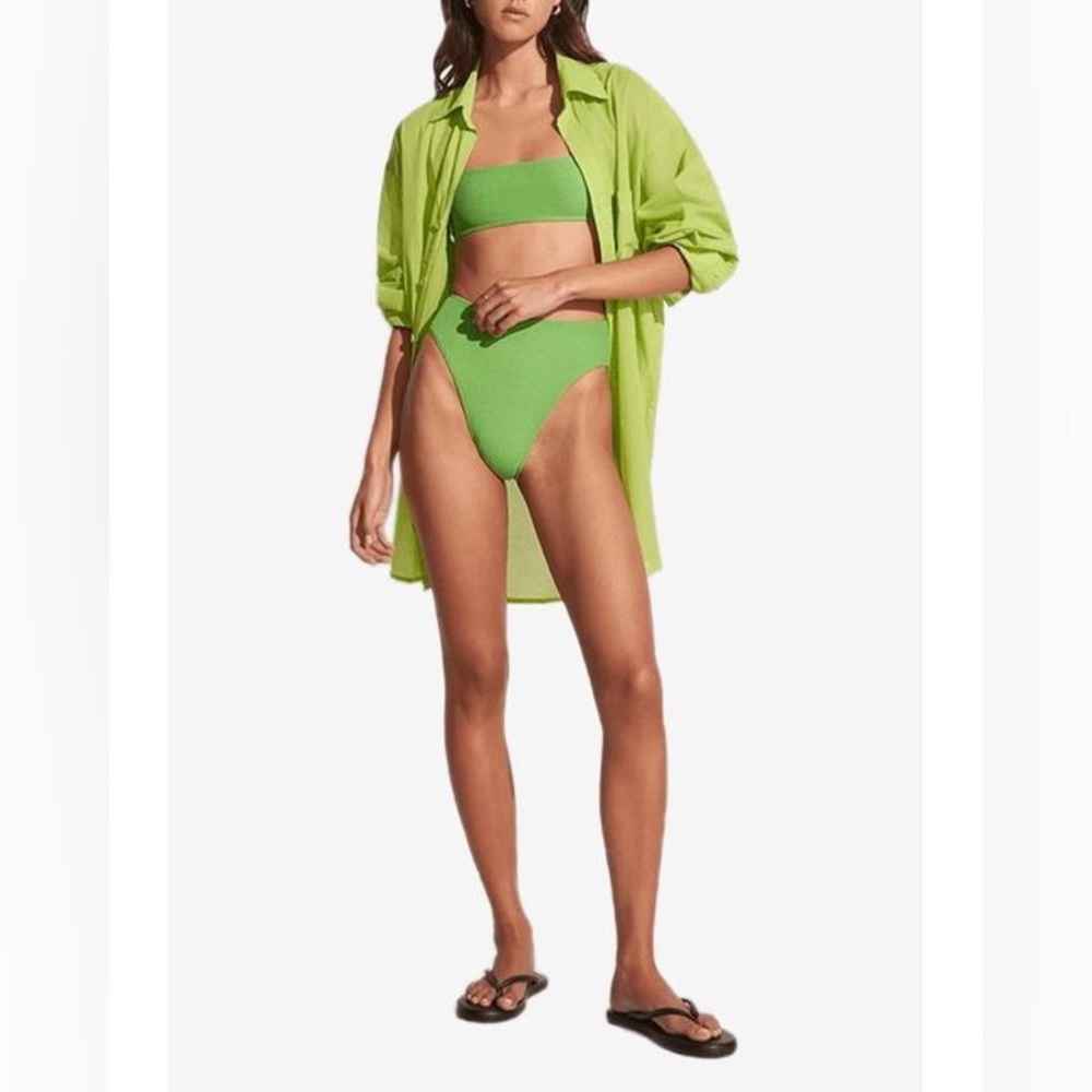 NEW FAITFULL THE BRAND Monita Shirt Dress Kiwifruit S